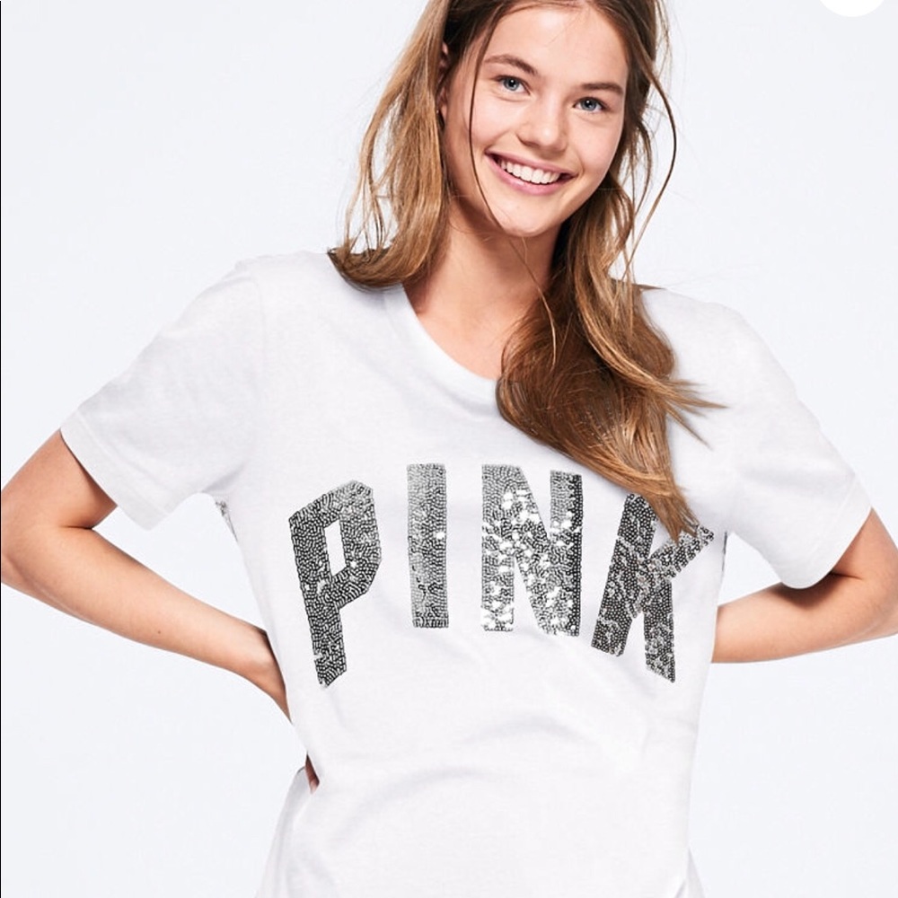 NWT Pink bling Campus Tee xs